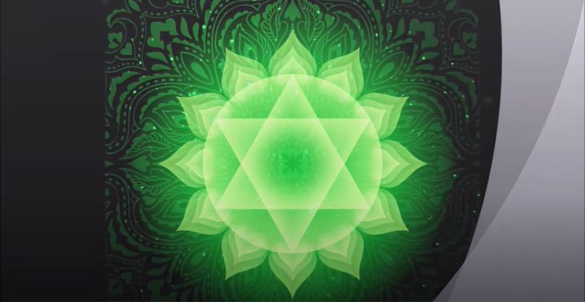 Banner de sección: meditación de sanación verde esmeralda.